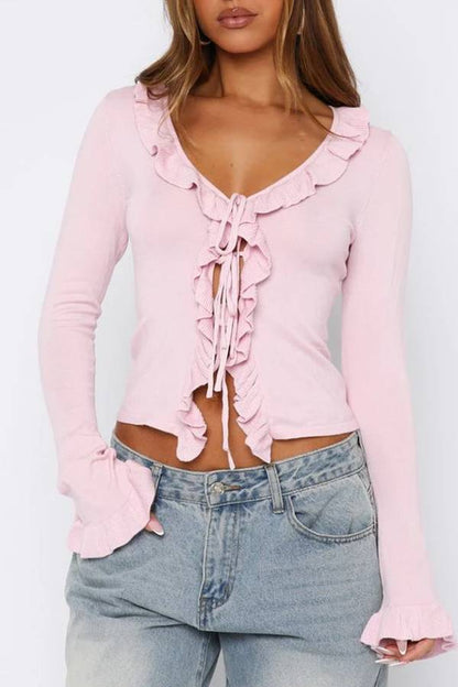 Hot Girl Long Sleeve T-shirt Women's Wool Tops