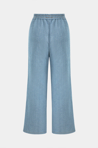 Denim Long Sleeve Drawstring Top And Jeans Set