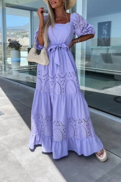 Loose Lace Hollow Long Skirt