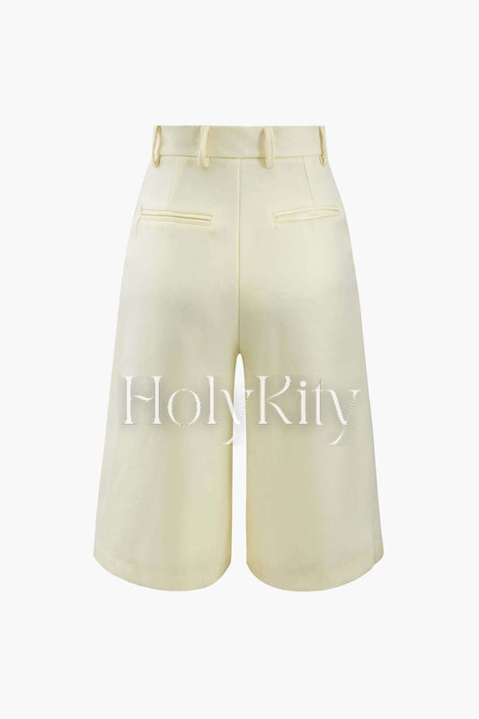 Pleated Pocket Suit Shorts