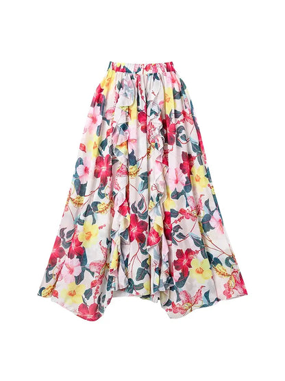 3D Floral Cutout Swimsuit One Piece Set