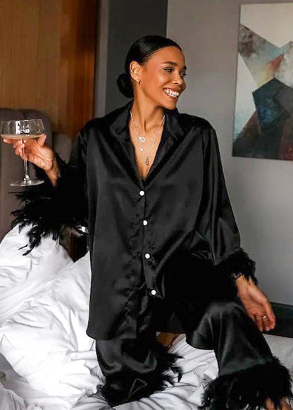 Luxe Satin Feather Trim Set