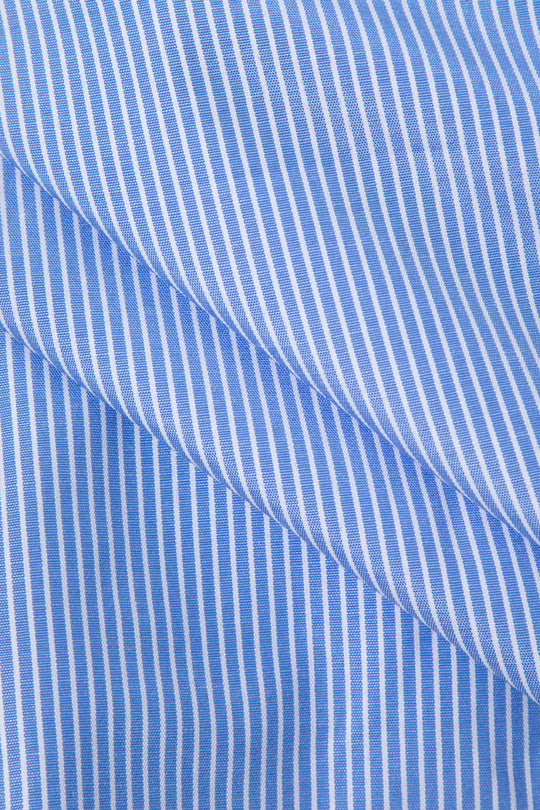 Oversized Pinstripe Rolled Cuff Crop Shirt