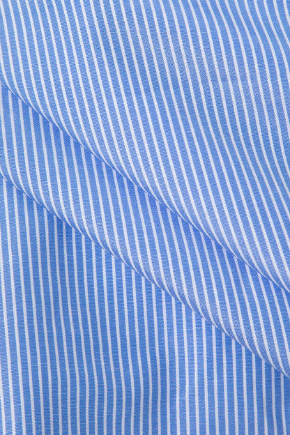 Oversized Pinstripe Rolled Cuff Crop Shirt