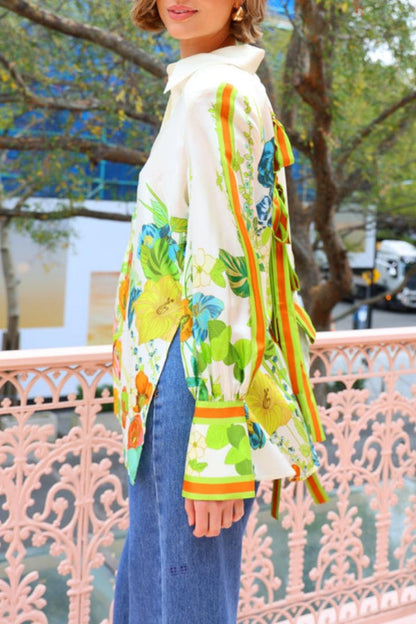 Tailored Silhouette Floral Print Pants Set