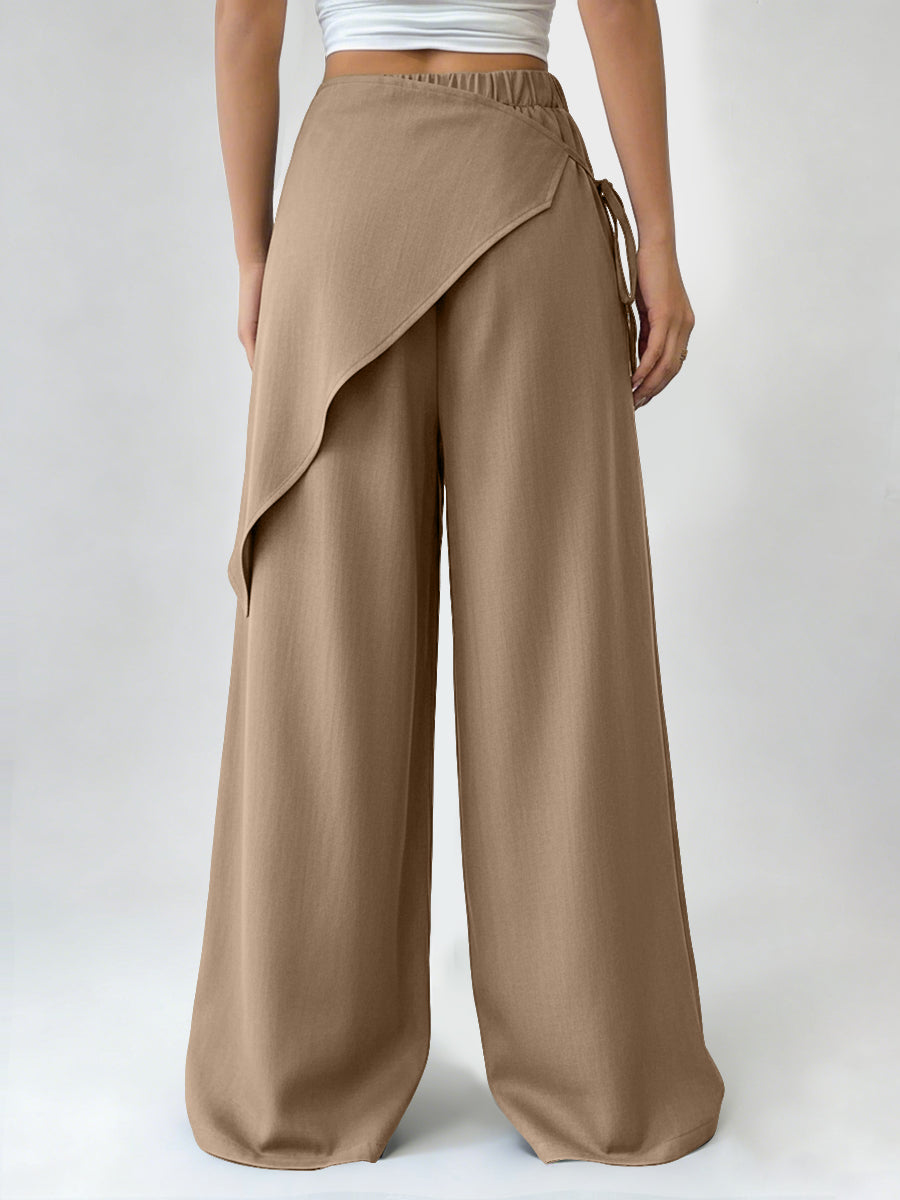 Daily Black Wrap Casual Pants