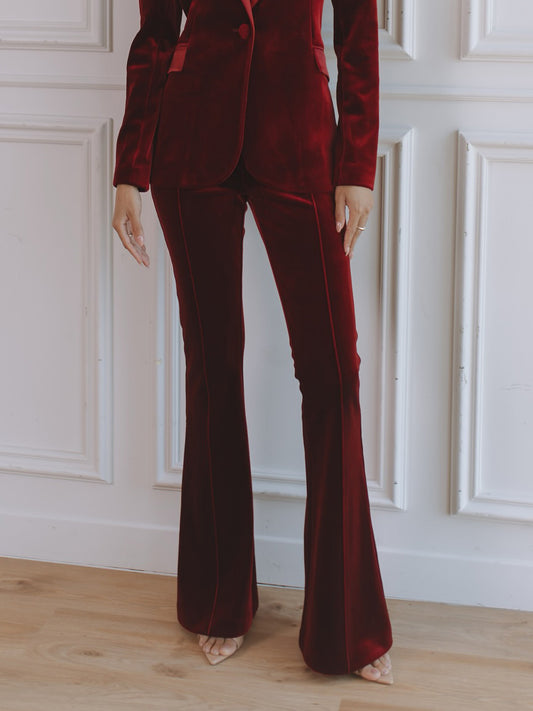 Elegant Satin Lapel Velvet Blazer