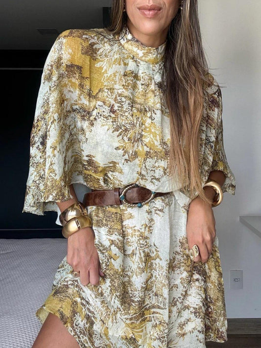 Unique Bohemian Print Mini Dress