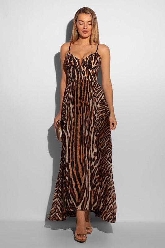 Pilates Cat Corset Maxi Dress