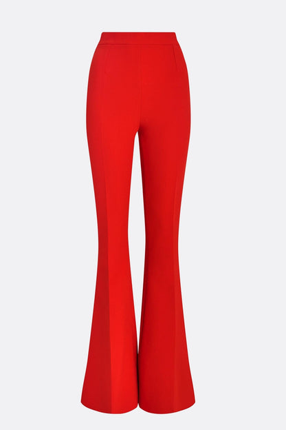 Audith Ruffled Blazer Two Piece Set - Red