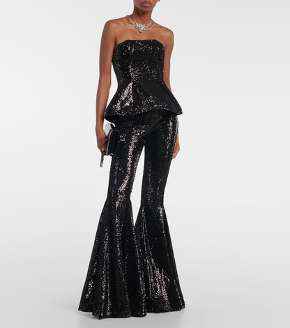 Faro Sequin Flared Pants