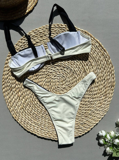Contrast Color Bikini Two-Piece Set