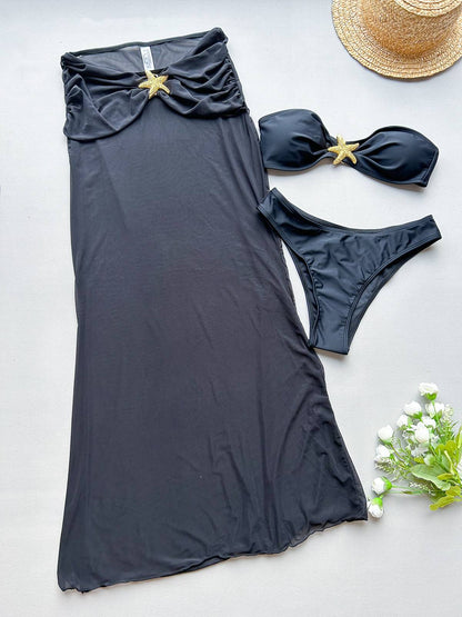 Starfish Bikini Beach Dress Three-piece Sets