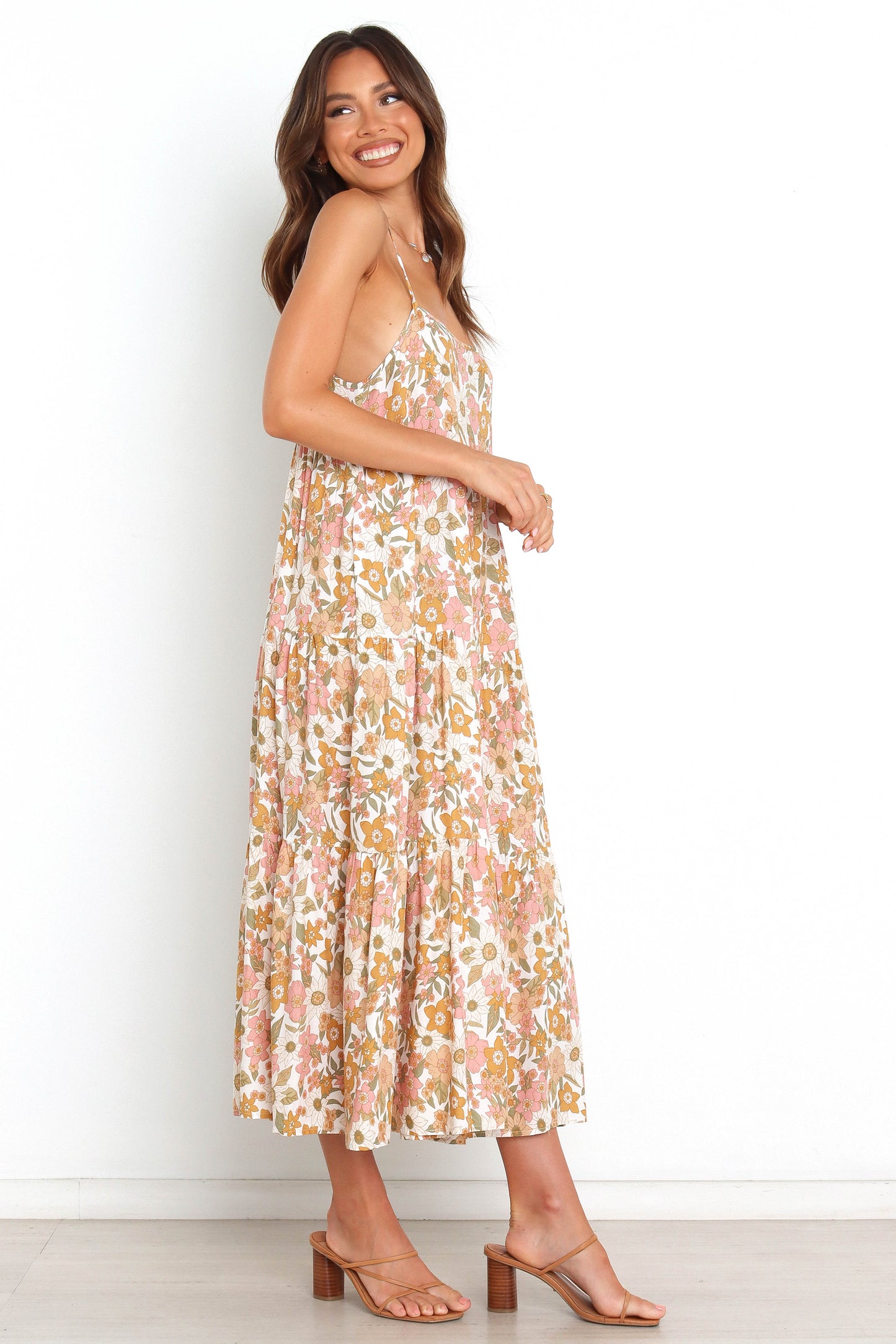 Vacition Sleeveless Cami Midi A Line Dress