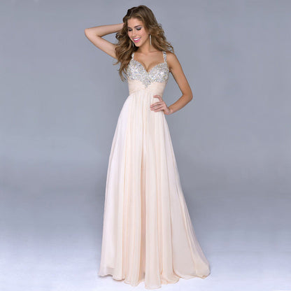 Popular Evening Dress Chiffon Sequin Sling Dress
