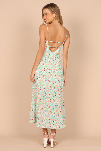 Chiffon Halter V Neck Dress