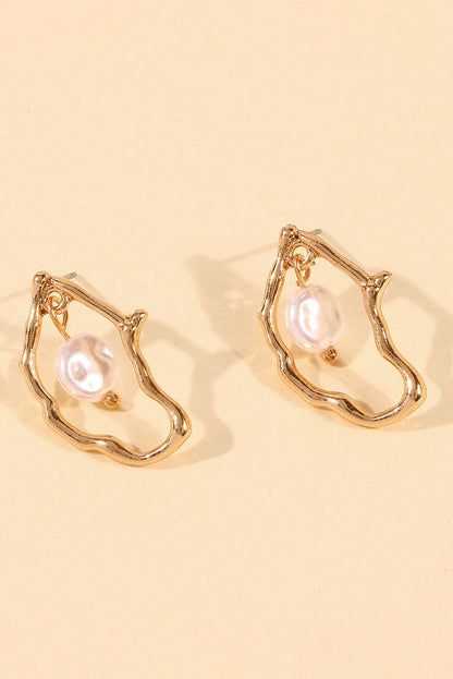 Oyster Pearl - Irregular - Shaped Drop Earrings