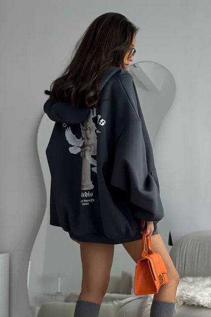 Angel Wings Print Hoodie