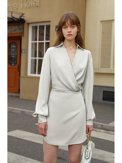 Chic Belted Shirt Mini Dress