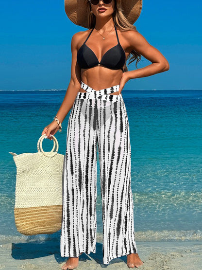 Bikini Wide-Leg Pants Three-Piece Set