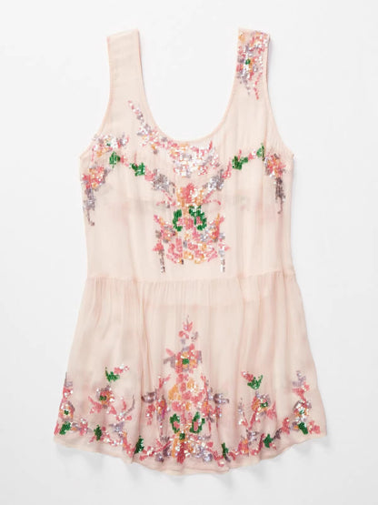 Bohemian Sequin Perspective Backless Dress