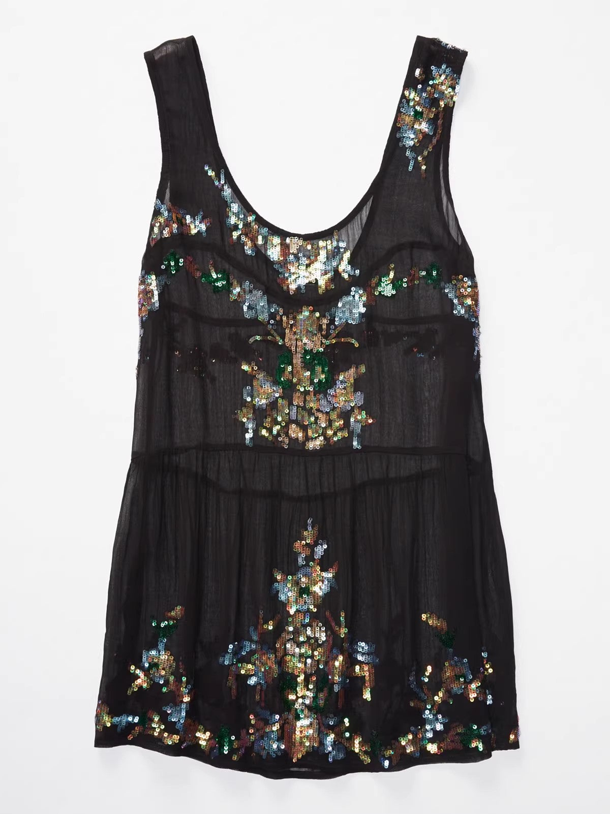 Bohemian Sequin Perspective Backless Dress