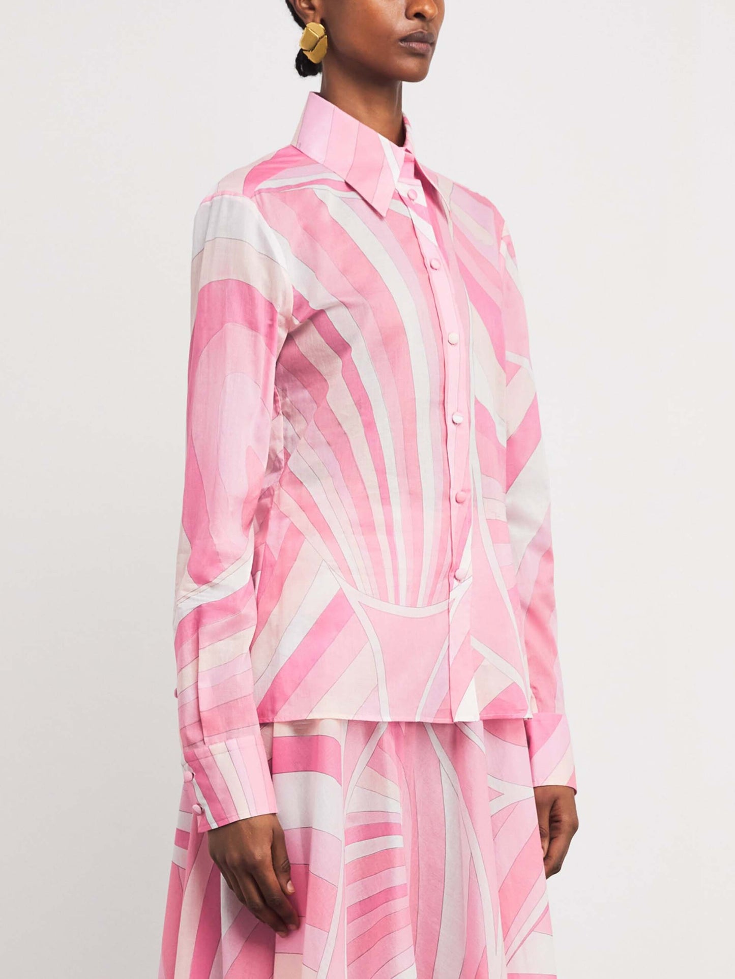 Exquisite Geometric Print Long-sleeved Shirt