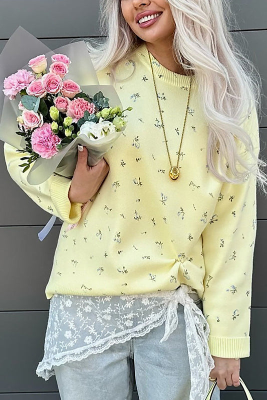 Fresh Spring Floral Knit Sweaters