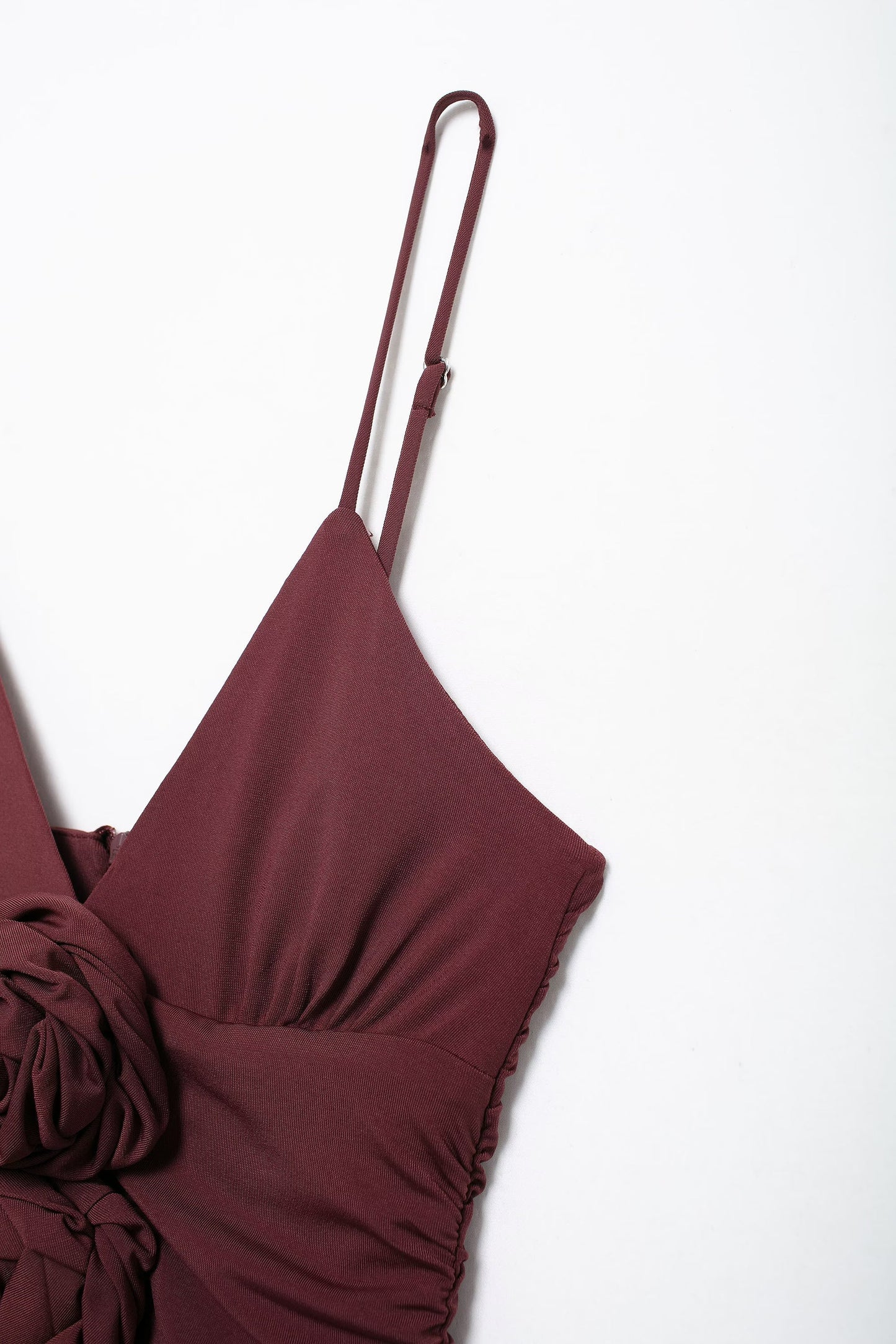 French Floral Decoration V Neck Midi Dress