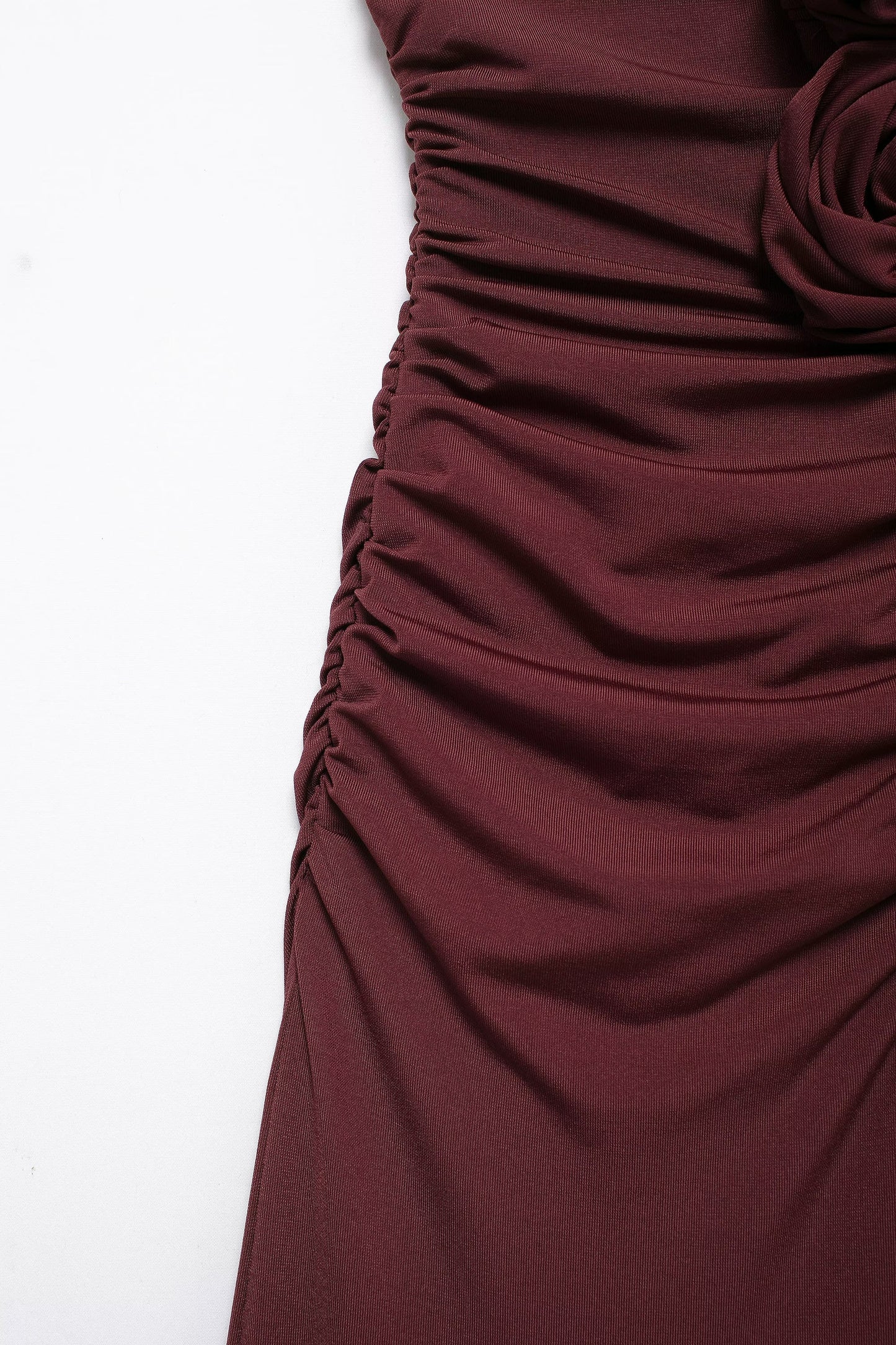 French Floral Decoration V Neck Midi Dress