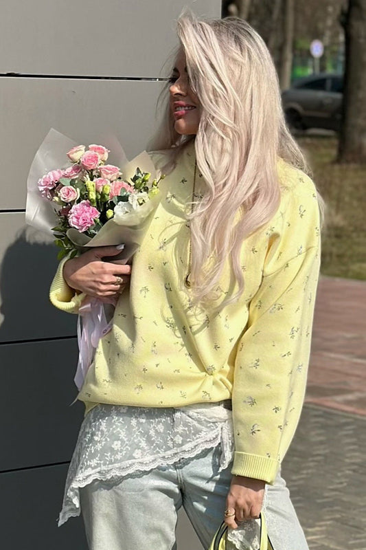 Fresh Spring Floral Knit Sweaters