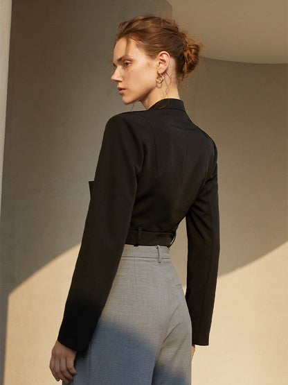 Cropped Black Blazer