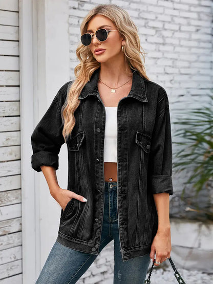 Women__ Fall Loose-Fit Denim Jacket