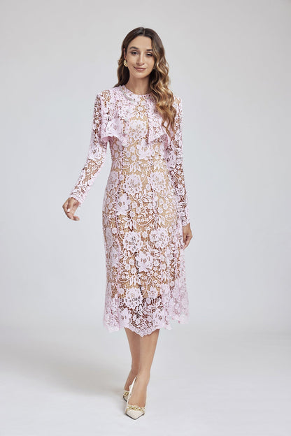 Lace Buckle Blouse DressTwo Piece Set