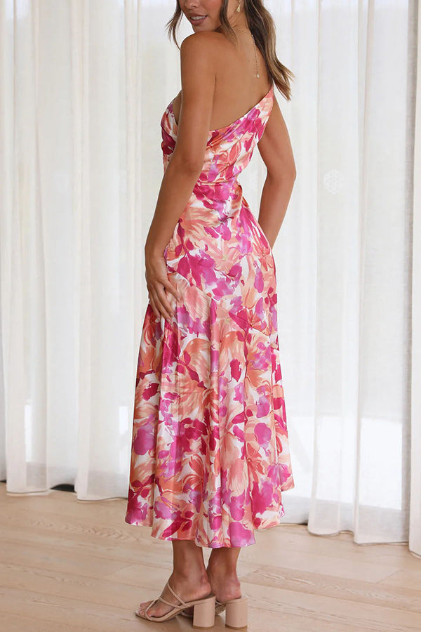 Vestido midi floral de un solo hombro Buy My Flowers 