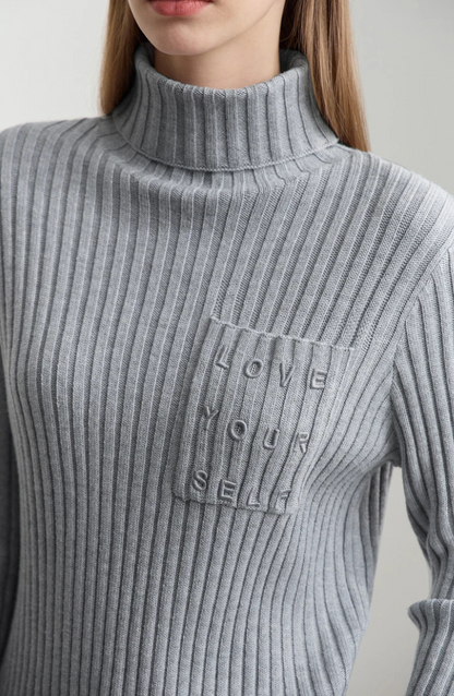 Ribbed Turtleneck Sweater | Soft Cashmere Blend | Fitted Silhouette