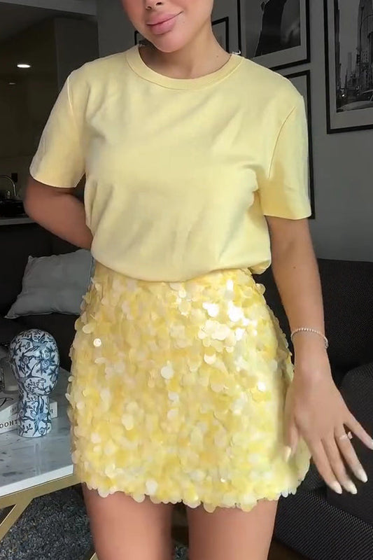 Fashion Sequin Sexy Slim Mini Skirt