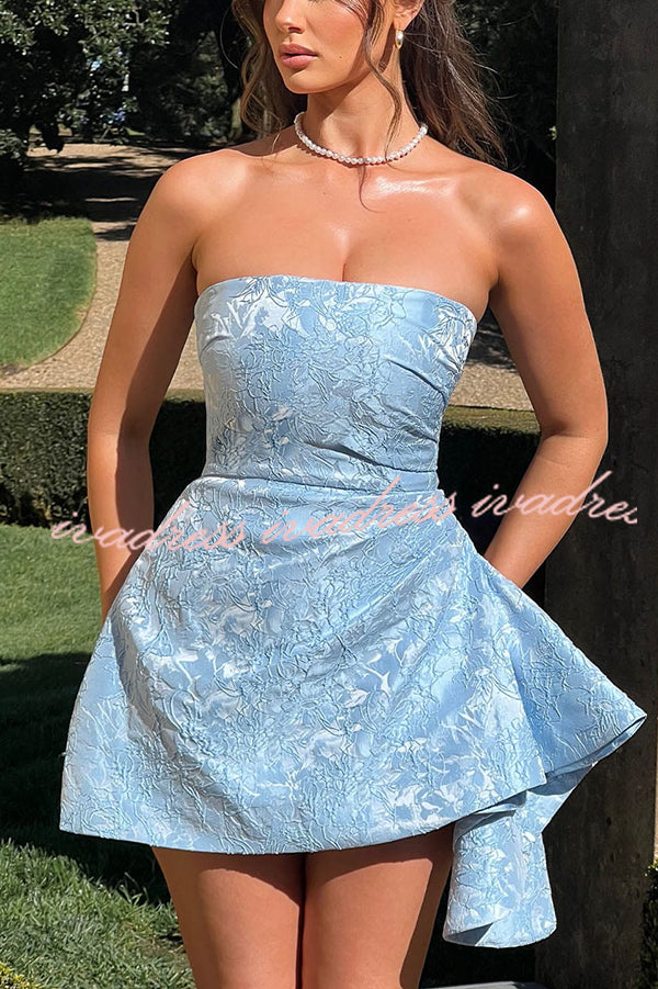 Jacquard Elegant Off-shoulder Backless Fitted Mini Dress