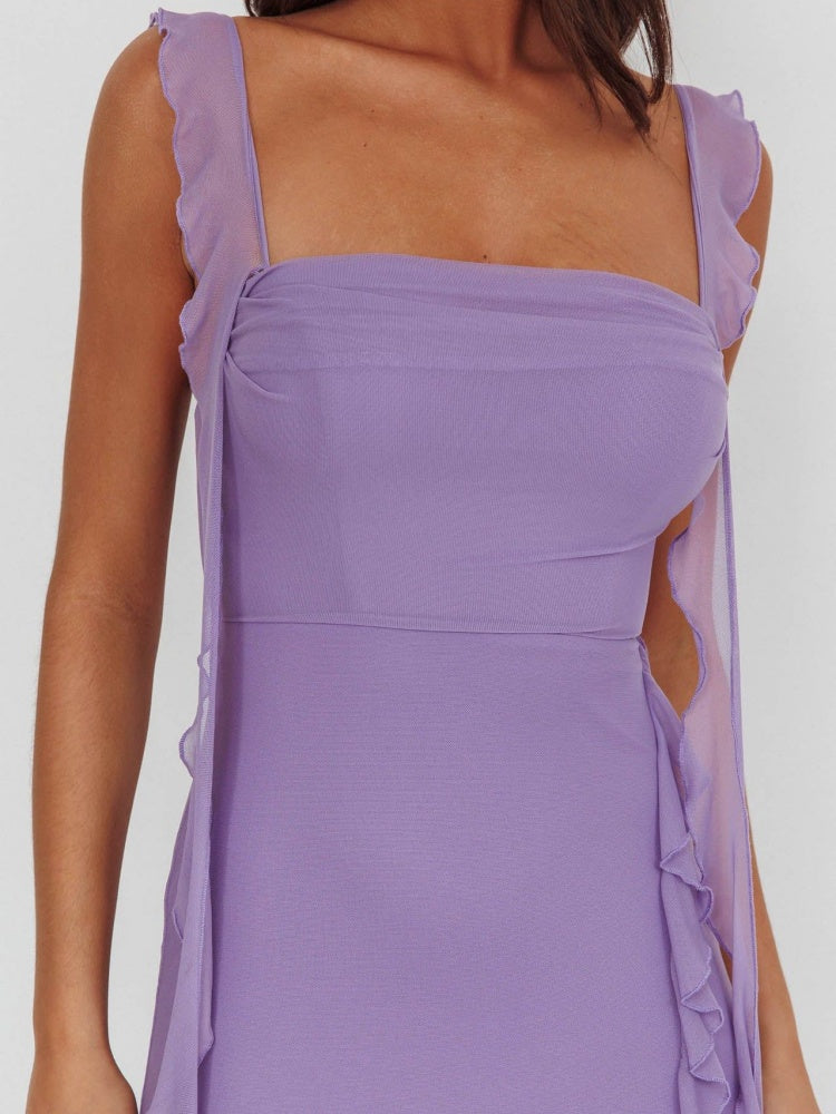 Slim Slit Sleeveless Summer Midi Dress