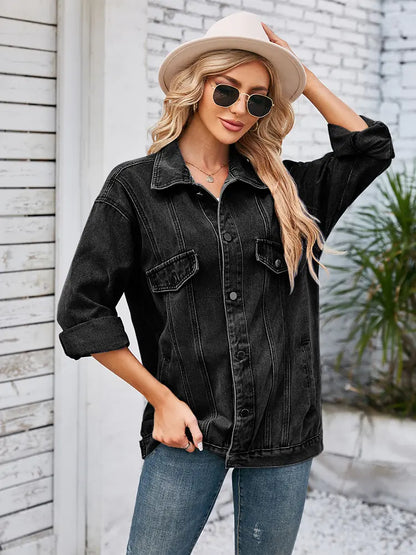 Women__ Fall Loose-Fit Denim Jacket
