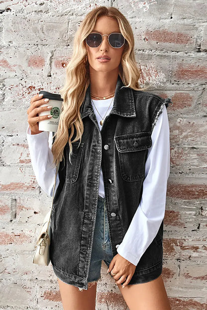 Women's Denim Sleeveless Vest