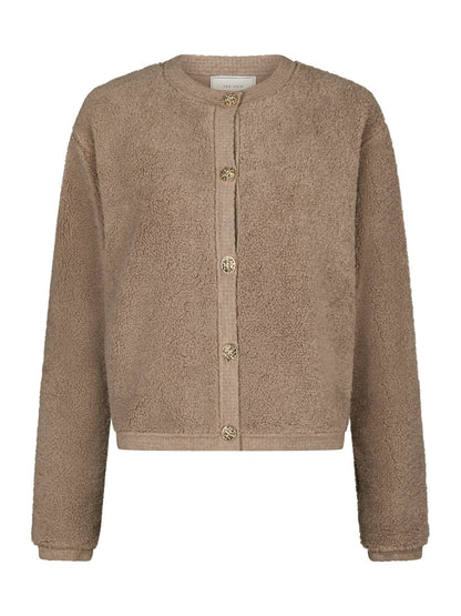 Maison Teddy Cardigan | Faux Shearling Texture | Button Front