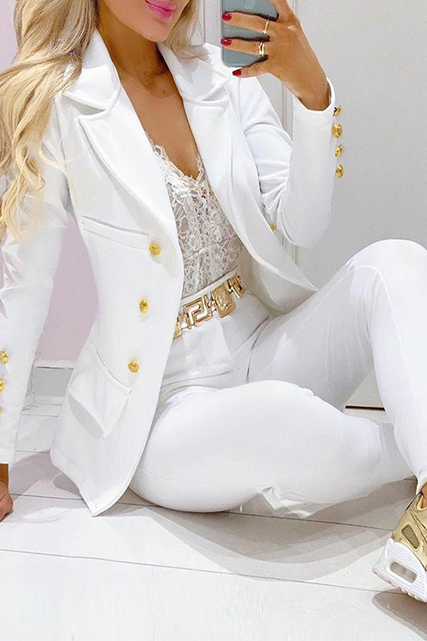 British Style Solid Patchwork Buckle Turn-back Collar Long Sleeve Two Pieces (Without Belt)(5 Colors)