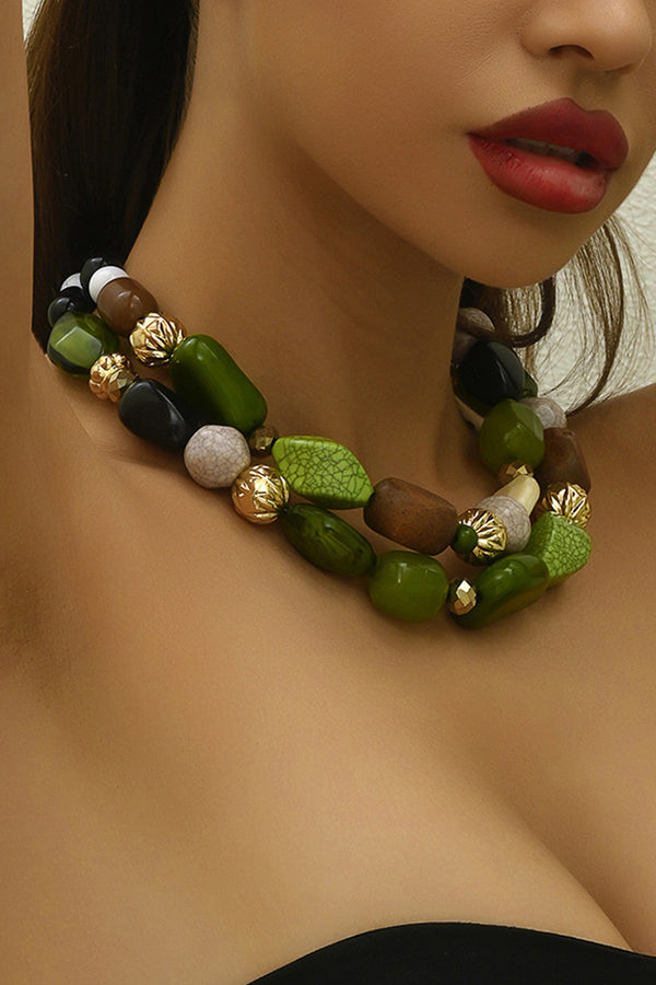 Bohemian Forest-style Resin Necklace