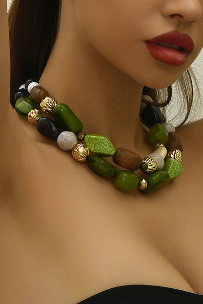 Bohemian Forest-style Resin Necklace