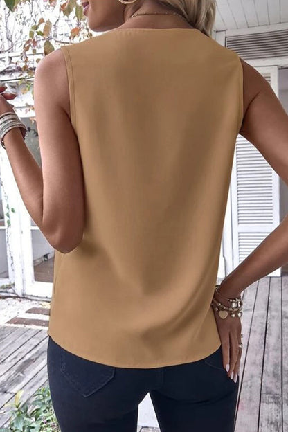 Casual Simplicity Solid Patchwork V Neck Tops(4 Colors)