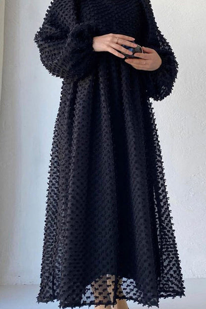 Elegant Solid Patchwork O Neck A Line Dresses(5 Colors)