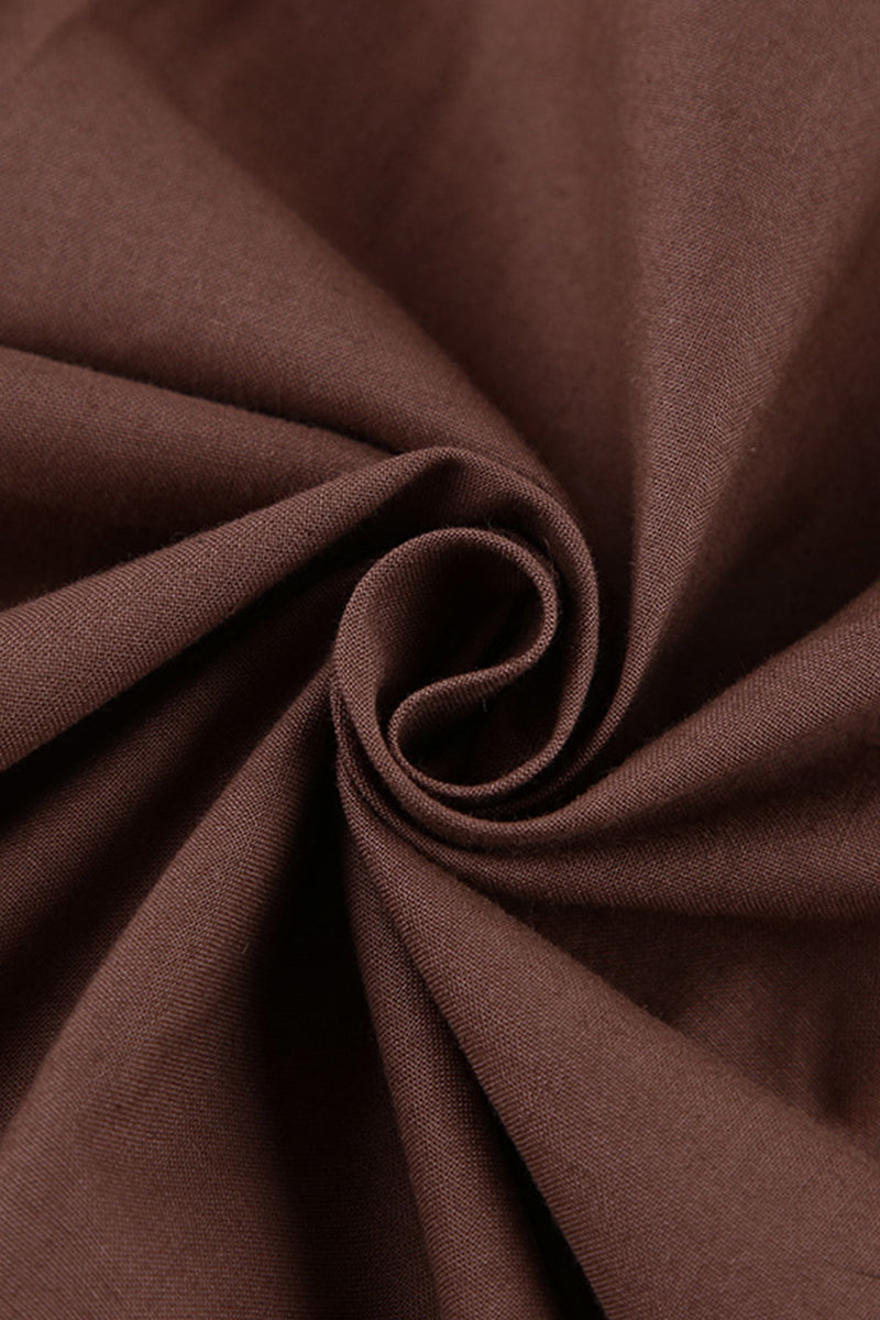 Work Elegant Solid Bandage Turndown Collar Waist Skirt Dresses