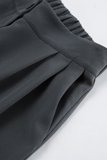 Casual Daily Buckle Ruched V Neck Sleeveless Two Pieces