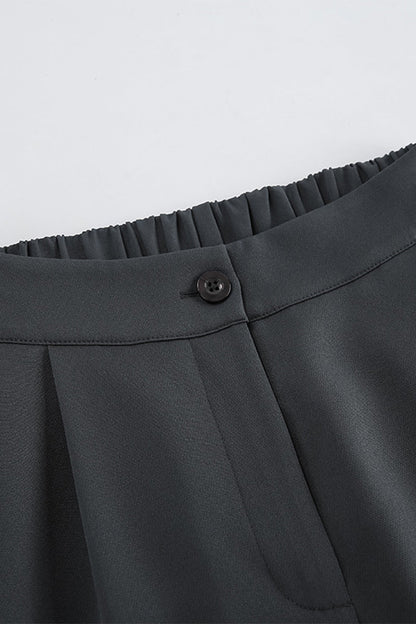 Casual Daily Buckle Ruched V Neck Sleeveless Two Pieces